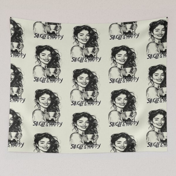 Item preview, Happily single, single and happy designed and sold by LiskoDesign.