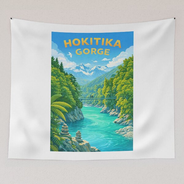 Item preview, Hokitika Gorge West Coast New Zealand – Hokitika River and Southern Alps designed and sold by Aryabek.