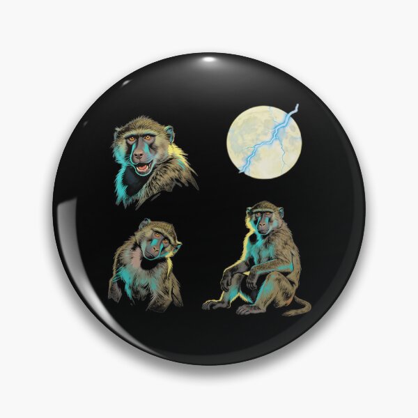 Item preview, Electric Baboon Echoes Under the Blue Lightning Moon designed and sold by Silent Watch Threads..