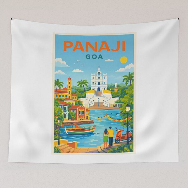 Item preview, Panaji Goa India – Mandovi River, Fontainhas and Old Goa designed and sold by Aryabek.