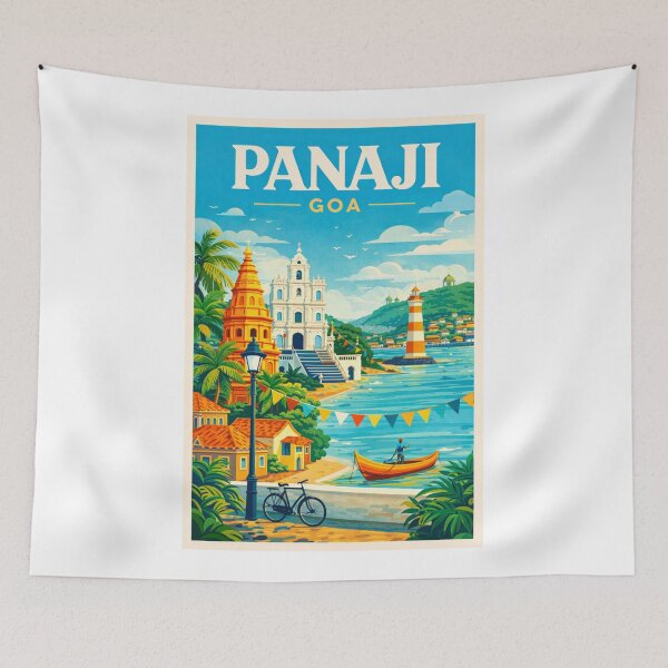 Item preview, Panaji Goa India – Mandovi River, Dona Paula and Old Goa Landmarks designed and sold by Aryabek.
