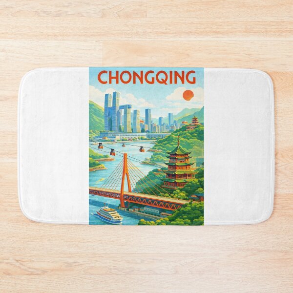 Item preview, Chongqing China – Yangtze River, Jialing River and Hongya Cave Skyline designed and sold by Aryabek.