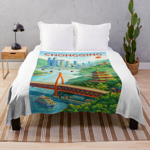 Item preview, Chongqing China – Yangtze River, Jialing River and Hongya Cave Skyline designed and sold by Aryabek.