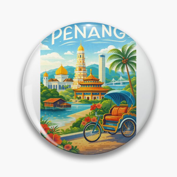 Item preview, Penang Malaysia – George Town, Kek Lok Si and Penang Bridge designed and sold by Aryabek.