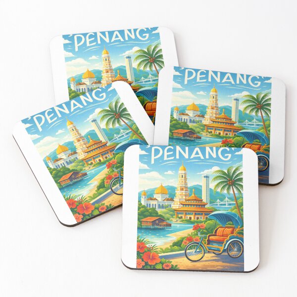 Item preview, Penang Malaysia – George Town, Kek Lok Si and Penang Bridge designed and sold by Aryabek.