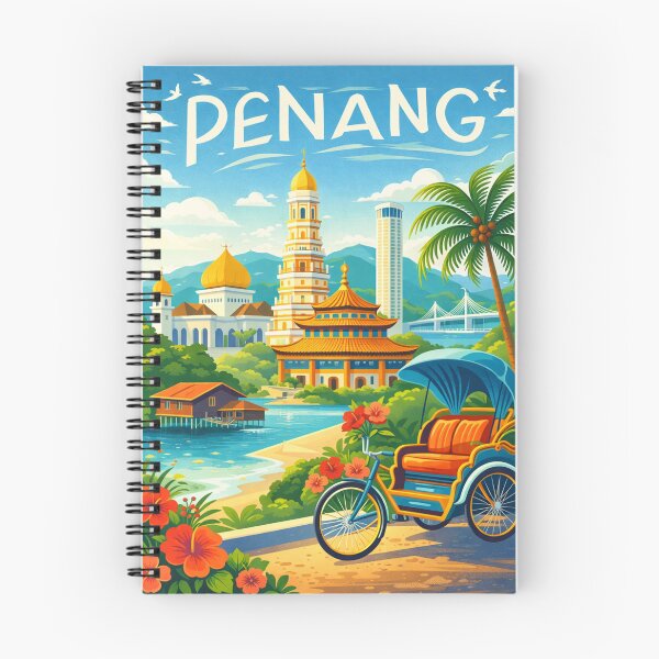 Item preview, Penang Malaysia – George Town, Kek Lok Si and Penang Bridge designed and sold by Aryabek.