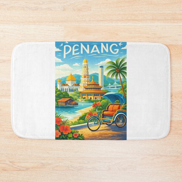 Item preview, Penang Malaysia – George Town, Kek Lok Si and Penang Bridge designed and sold by Aryabek.