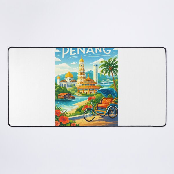 Item preview, Penang Malaysia – George Town, Kek Lok Si and Penang Bridge designed and sold by Aryabek.