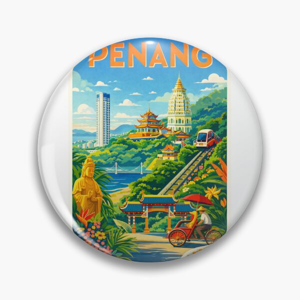 Item preview, Penang Skyline with George Town, Cable Car and Kek Lok Si View, Malaysia designed and sold by Aryabek.