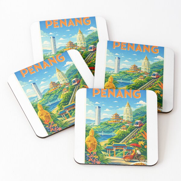 Item preview, Penang Skyline with George Town, Cable Car and Kek Lok Si View, Malaysia designed and sold by Aryabek.