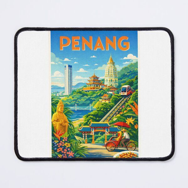 Item preview, Penang Skyline with George Town, Cable Car and Kek Lok Si View, Malaysia designed and sold by Aryabek.