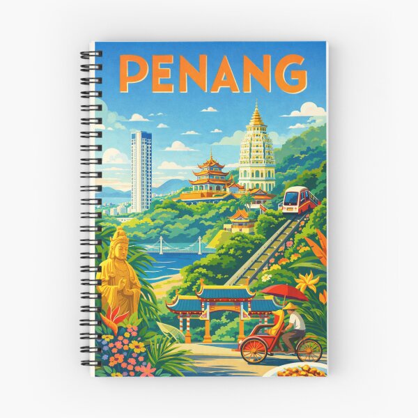 Item preview, Penang Skyline with George Town, Cable Car and Kek Lok Si View, Malaysia designed and sold by Aryabek.