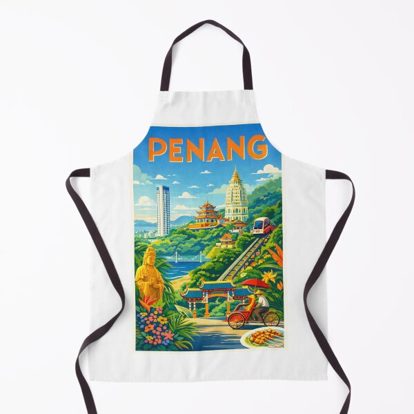 Item preview, Penang Skyline with George Town, Cable Car and Kek Lok Si View, Malaysia designed and sold by Aryabek.