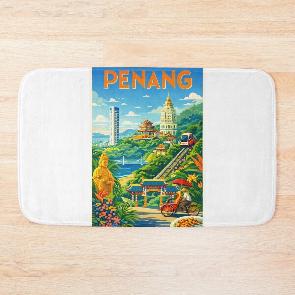 Item preview, Penang Skyline with George Town, Cable Car and Kek Lok Si View, Malaysia designed and sold by Aryabek.
