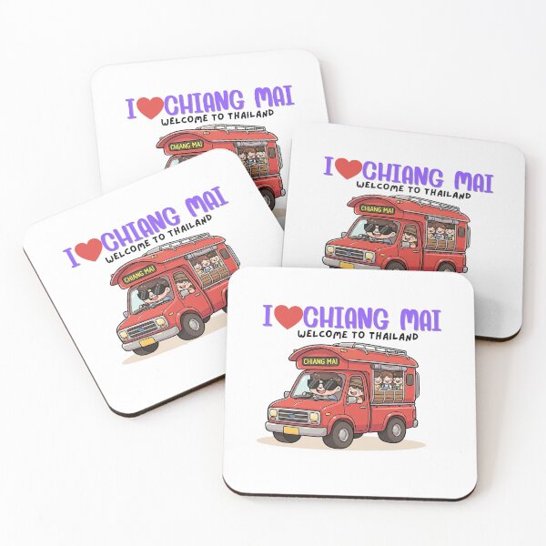 Item preview, Cute Chiang Mai Thailand Travel – I Love Chiang Mai Songthaew Cartoon | Welcome Thailand Vacation Gift designed and sold by Beeform.