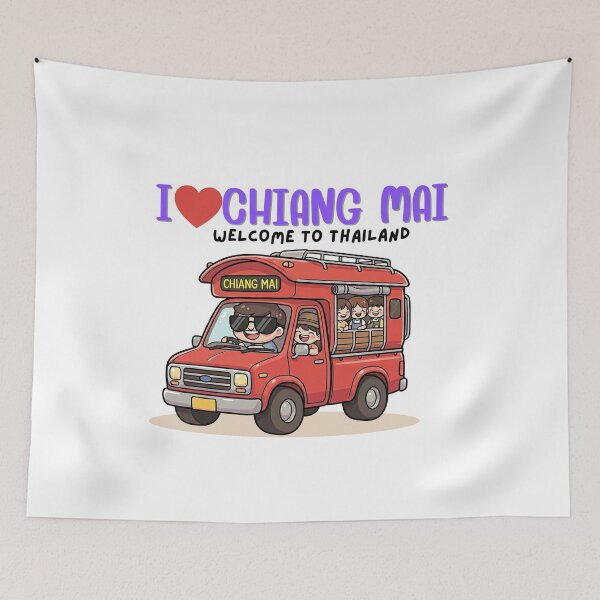 Item preview, Cute Chiang Mai Thailand Travel – I Love Chiang Mai Songthaew Cartoon | Welcome Thailand Vacation Gift designed and sold by Beeform.