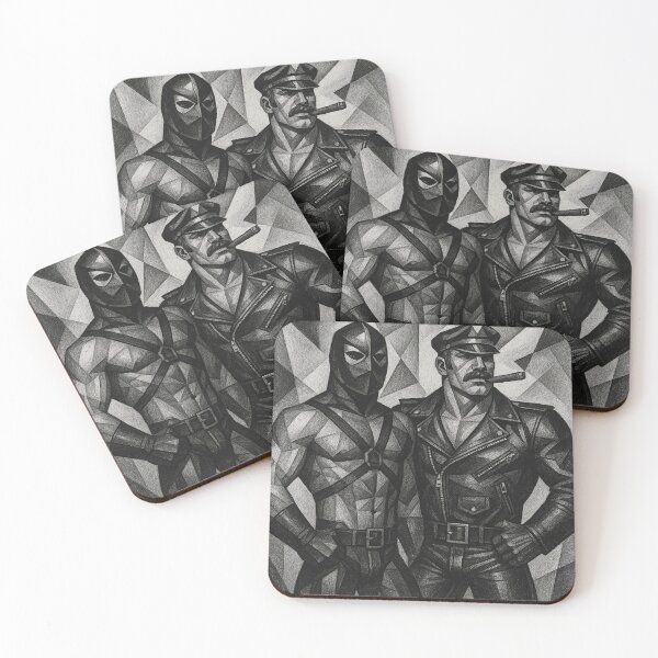 Item preview, Gay Leather Daddy's Boy Defiant Currency Cubist Tom of Finland Tribute Gay Pride Graphic Design designed and sold by ItsAKinkThing.