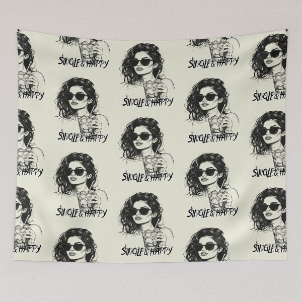 Item preview, Happily single, single and happy designed and sold by LiskoDesign.