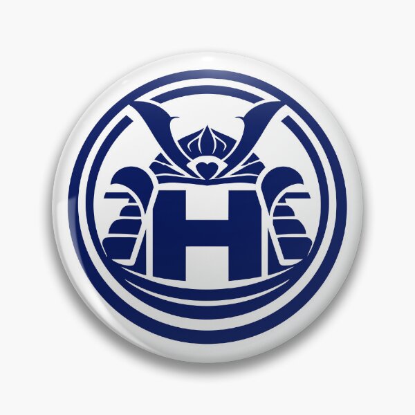 Item preview, Letter H Monogram - Helmet Samurai Crest (Navy Blue) designed and sold by ZenCircle.