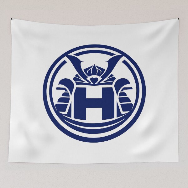 Item preview, Letter H Monogram - Helmet Samurai Crest (Navy Blue) designed and sold by ZenCircle.