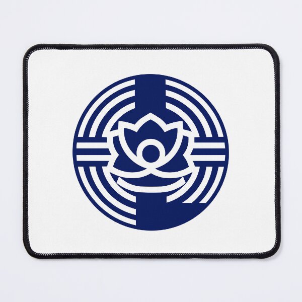 Item preview, Letter L Monogram - Lotus Samurai Crest (Navy Blue) designed and sold by ZenCircle.