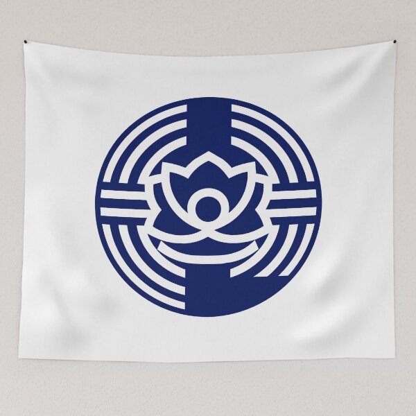 Item preview, Letter L Monogram - Lotus Samurai Crest (Navy Blue) designed and sold by ZenCircle.