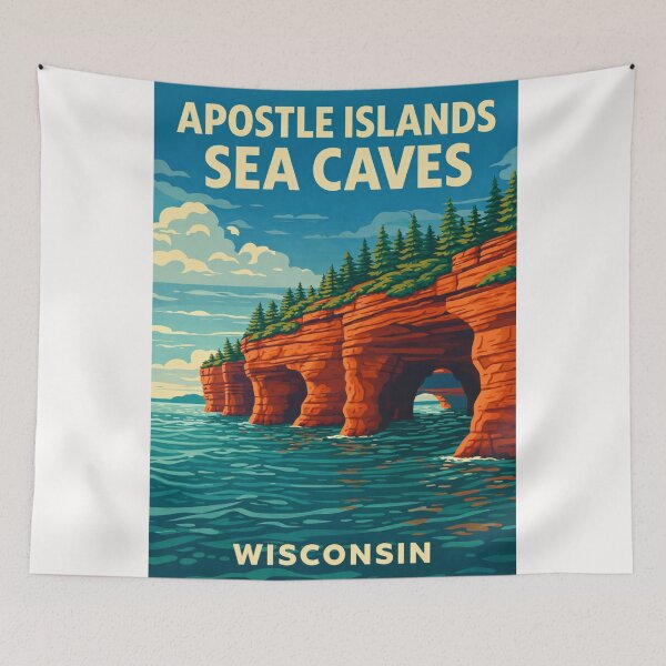 Item preview, Apostle Islands Sea Caves Wisconsin – Lake Superior and Bayfield Peninsula designed and sold by Places On Earth.