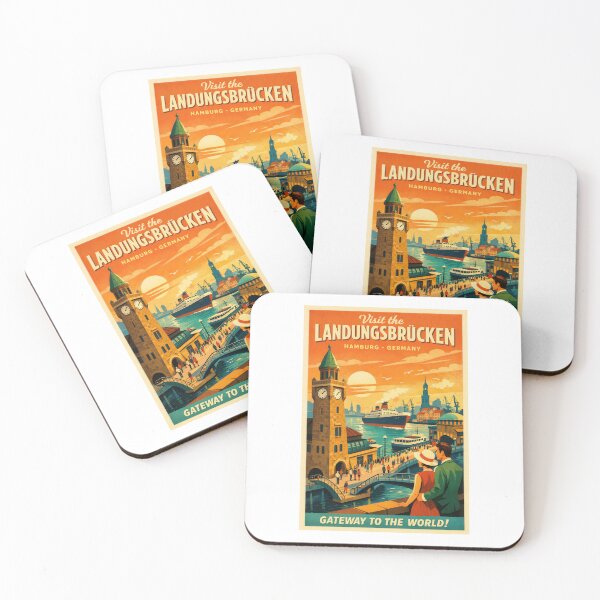 Item preview, Hamburg Landungsbrücken – Retro Travel Poster Germany designed and sold by Earth Celebration Designs.