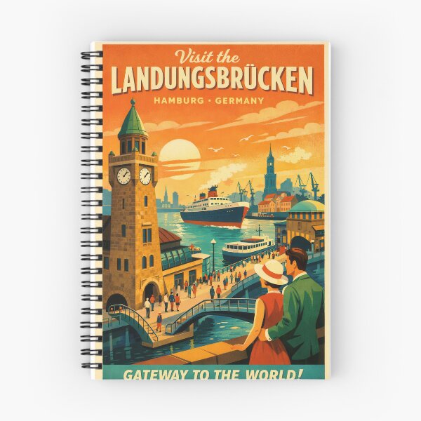 Item preview, Hamburg Landungsbrücken – Retro Travel Poster Germany designed and sold by Earth Celebration Designs.