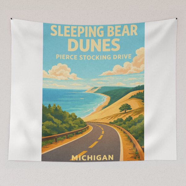 Item preview, Sleeping Bear Dunes Michigan – Pierce Stocking Drive and Lake Michigan Shore designed and sold by Places On Earth.