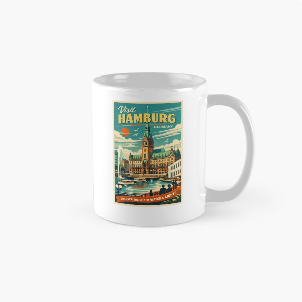 Item preview, Hamburg City Hall – Retro Travel Poster Germany designed and sold by Earth Celebration Designs.