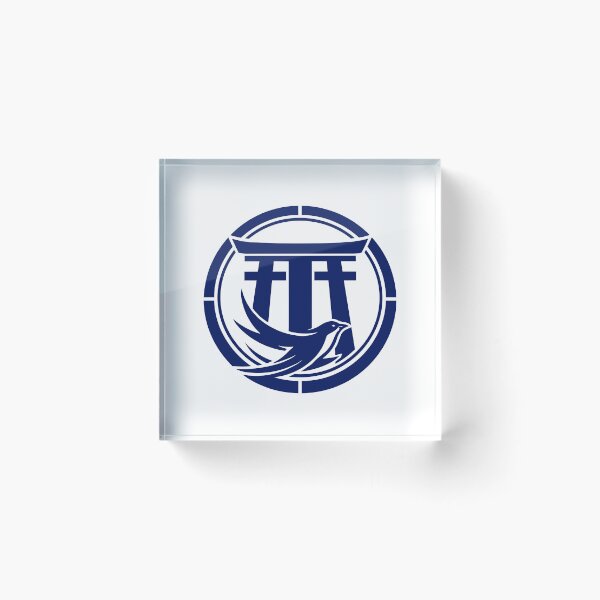 Item preview, Letter T Monogram - Torii Gate Samurai Crest (Navy Blue) designed and sold by ZenCircle.