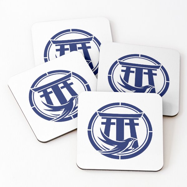 Item preview, Letter T Monogram - Torii Gate Samurai Crest (Navy Blue) designed and sold by ZenCircle.