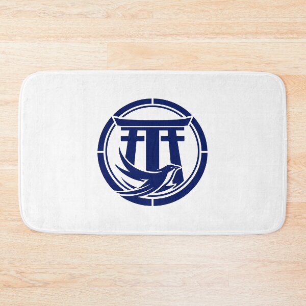 Item preview, Letter T Monogram - Torii Gate Samurai Crest (Navy Blue) designed and sold by ZenCircle.
