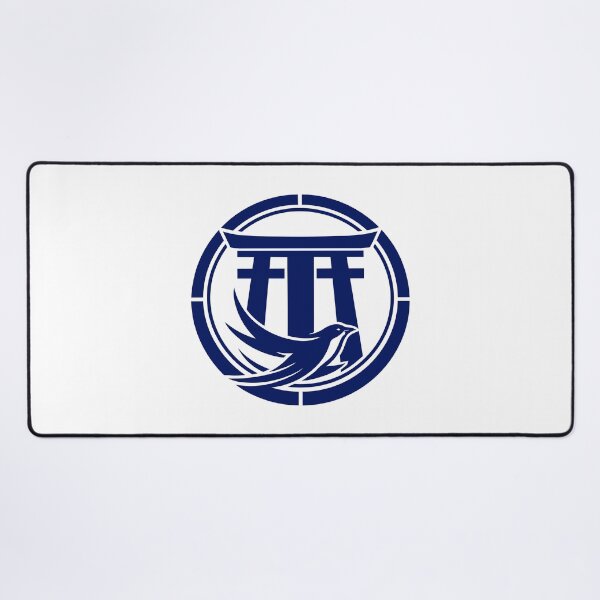 Item preview, Letter T Monogram - Torii Gate Samurai Crest (Navy Blue) designed and sold by ZenCircle.