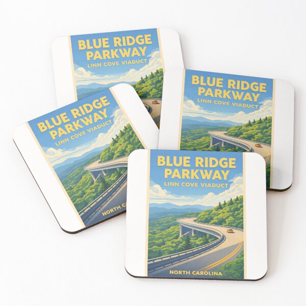 Item preview, Blue Ridge Parkway North Carolina – Linn Cove Viaduct and Grandfather Mountain designed and sold by Places On Earth.