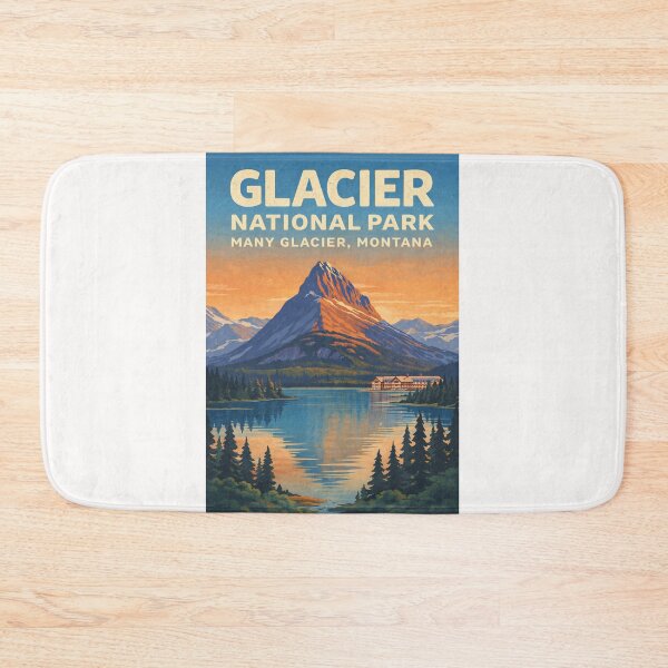 Item preview, Glacier National Park Montana – Many Glacier and Swiftcurrent Lake designed and sold by Places On Earth.