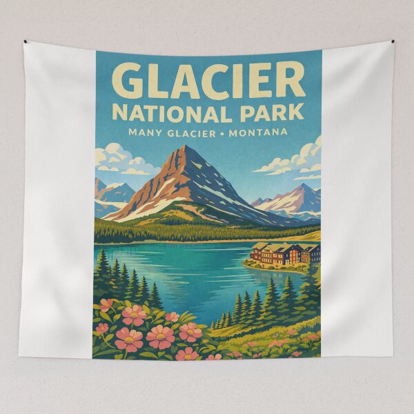 Item preview, Glacier National Park Montana – Many Glacier and Rocky Mountains designed and sold by Places On Earth.