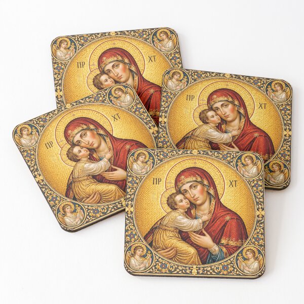 Item preview, Byzantine Mosaic Virgin Mary Theotokos Icon designed and sold by Myra365Art.