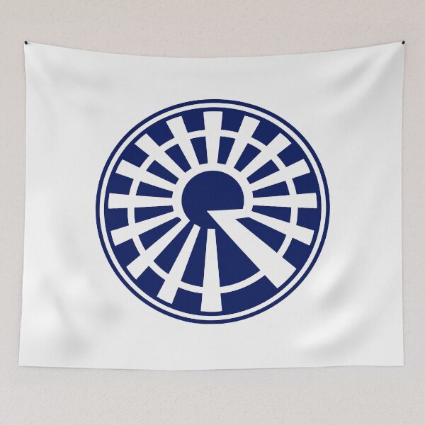 Item preview, Letter R Monogram - Rising Sun Samurai Crest (Navy Blue) designed and sold by ZenCircle.