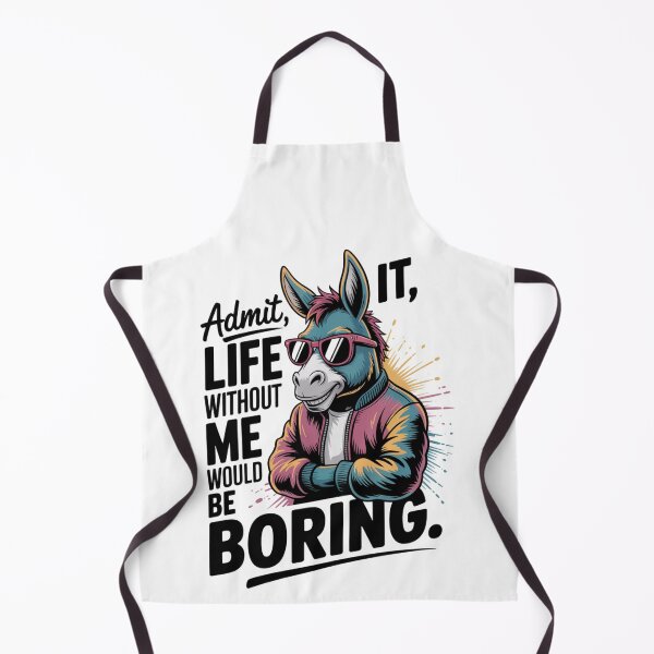 Item preview, donkey - funny donkey - donkey lover - donkey humor - sassy donkey - sarcastic quote - funny quote - witty saying - snarky - attitude - cheeky - admit it - life without me would be boring designed and sold by JansenGS.