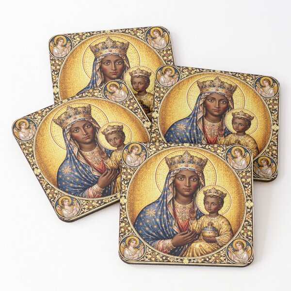 Item preview, Black Madonna Byzantine Mosaic Sacred Divine Feminine Icon designed and sold by Myra365Art.