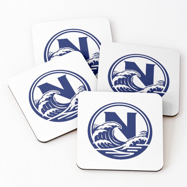 Item preview, N Monogram - Great Wave Ukiyo-e Crest (Navy Blue) designed and sold by ZenCircle.
