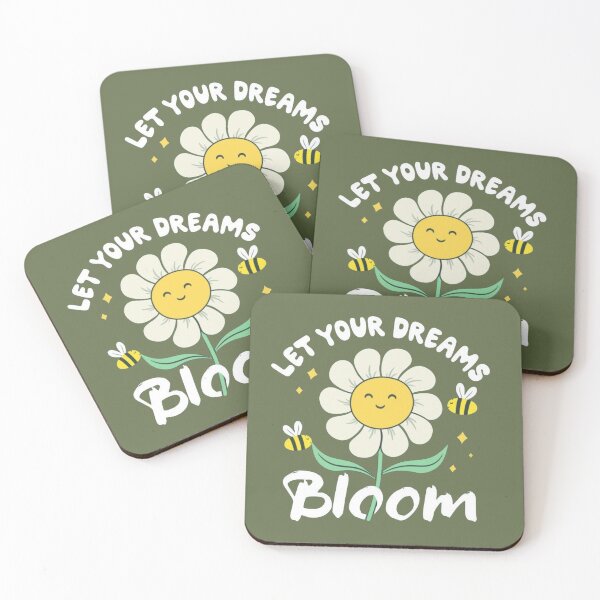 Item preview, Let Your Dreams Bloom - Cute Happy Daisy & Bees Kawaii Art designed and sold by GunnuDesigns.