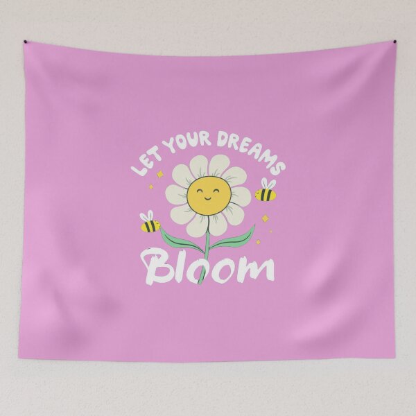 Item preview, Let Your Dreams Bloom - Cute Happy Daisy & Bees Kawaii Art designed and sold by GunnuDesigns.