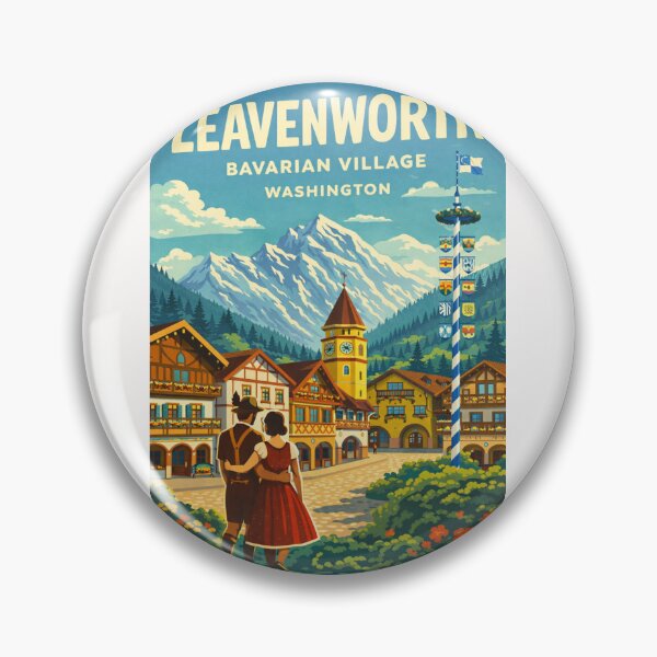 Item preview, Leavenworth Bavarian Village Washington – Cascade Mountains and Wenatchee River designed and sold by Places On Earth.
