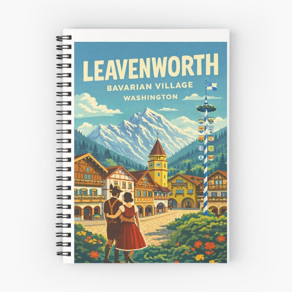 Item preview, Leavenworth Bavarian Village Washington – Cascade Mountains and Wenatchee River designed and sold by Places On Earth.