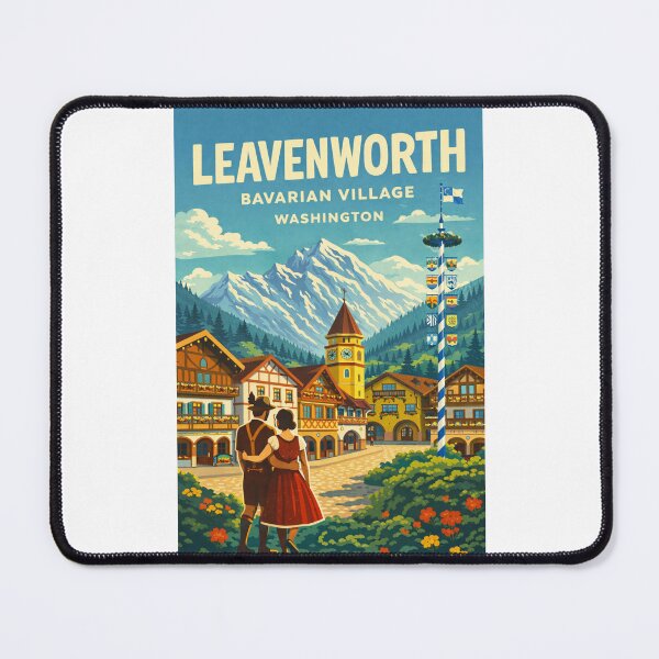 Item preview, Leavenworth Bavarian Village Washington – Cascade Mountains and Wenatchee River designed and sold by Places On Earth.