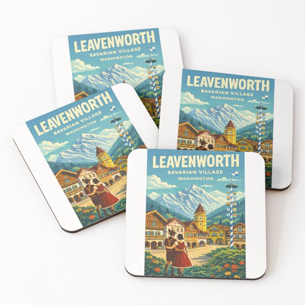 Item preview, Leavenworth Bavarian Village Washington – Cascade Mountains and Wenatchee River designed and sold by Places On Earth.