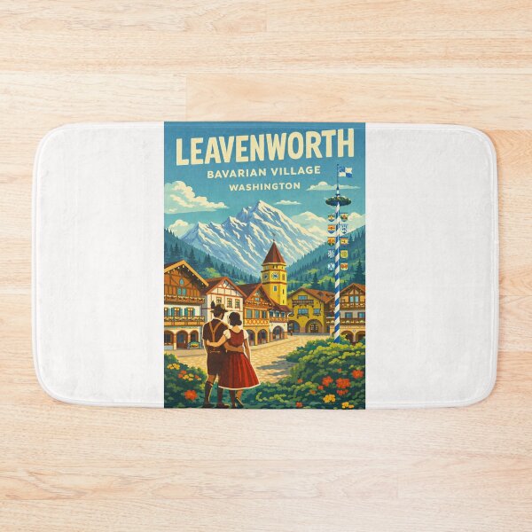 Item preview, Leavenworth Bavarian Village Washington – Cascade Mountains and Wenatchee River designed and sold by Places On Earth.